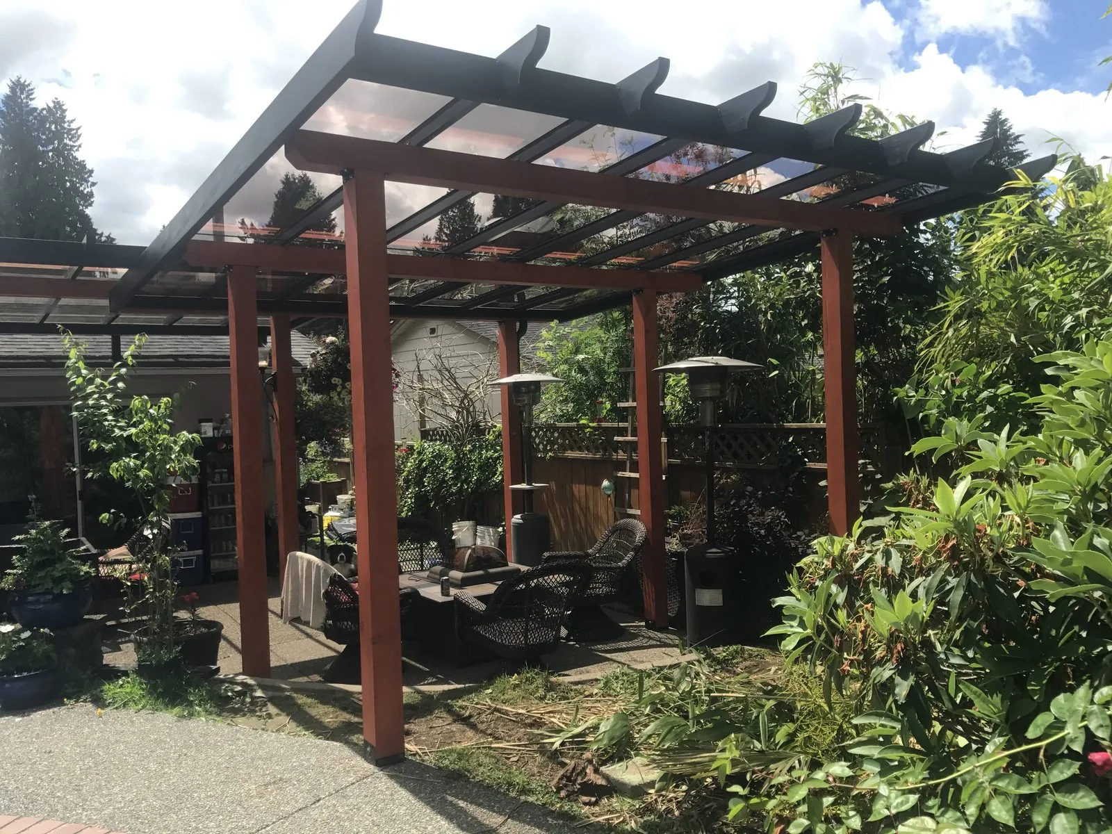 Wood beam patio cover detail